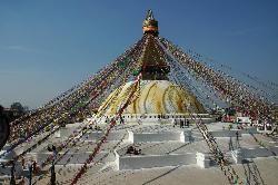 Holy stupa in Boudha has attracted many Tibetan and Sherpa people to settle around it.