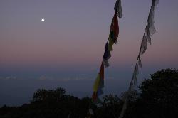 Moon rising over the Himalayas.