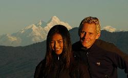 Enjoying the last views of the Himalayas.