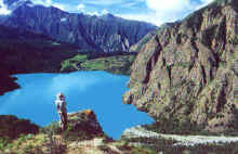 Phoksumdo Lake and the fields of Ringmo