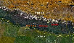 Map of Nepal and Khumbu.