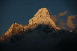 Ama Dablam; a peak stunning from all sides; offers the best sunset views from Kumjung.