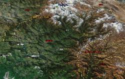 Map overview of Sikkim and Dzongri trek in West Sikkim.