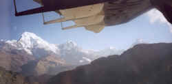 Flight back to Pokhara, Machapuchare on the right