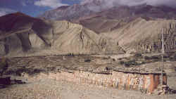 Mani wall near Gemi, the longest in Mustang