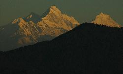Sunrise on Manaslu; one of the 8 Nepali peaks above 8000 meters.