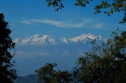 From Samdruptse; a hill in southern Sikkim; the views of the distant snows are excellent.