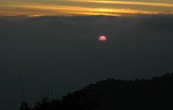 From Darjeeling's Tiger Hill the sunrises are spectacular and draw lots of tourists; some of them Indians.